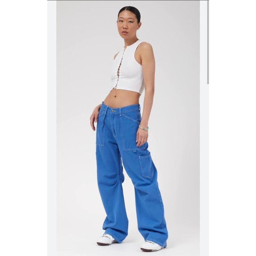 NWOT LIONESS MIAMI VICE SLOUCHY WIDELEG CARGO PANTS COBALT BLUE XS - Picture 2 of 9